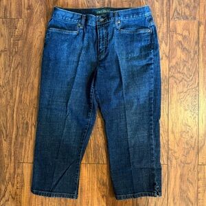 Lauren Jeans Co. Ralph Lauren Blue Crop Capri Classic Mid Calf Jeans Size 12